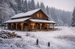 Winter barn